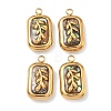 304 Stainless Steel Shell Pendants STAS-F345-01F-G-1