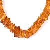 Natural Amber Square Graduated Beaded Necklaces NJEW-T019-03-4