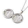 304 Stainless Steel Saint Benedict Medal Locket Pendant Necklaces for Women NJEW-G187-02GP-4