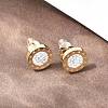 Flat Round 304 Stainless Steel Stud Earrings EJEW-H175-02G-01-3
