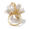 Flower Natural Pearl Adjustable Rings RJEW-P113-01G-3