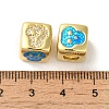 Rack Plating Brass Micro Pave Cubic Zirconia Beads KK-P268-01G-16-2