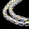 Electroplate Transparent Glass Beads Strands GLAA-C029-02A-10-4
