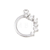 Brass Micro Pave Clear Cubic Zirconia Pendants KK-D225-14P-01-1
