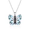 Butterfly Resin Pendant Necklaces PW-WG40B23-06-1