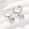 Brass Cubic Zirconia Hoop Earrings EJEW-Q015-01P-C-4