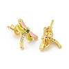 Dragonfly Real 18K Gold Plated Brass Stud Earrings EJEW-L269-100G-01-2