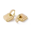 Plastic Imitation Pearl Beaded Square Dangle Hoop Earrings EJEW-M215-03G-3
