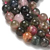 Natural Tourmaline Beads Strands G-R446-6mm-03-5