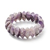 Bicone Natural Amethyst Beads Stretch Bracelets for Women Men BJEW-C097-05A-4