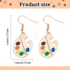 2 Pair 2 Color Colorful Enamel Palette Dangle Earrings EJEW-AN0002-73-2