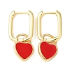Brass Heart Hoop Earrings EJEW-C174-04G-6