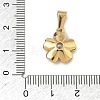 304 Stainless Steel Rhinestone Pendants STAS-A140-05D-G-3
