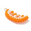TOHO Glass Seed Beaded Orange Pendants PALLOY-MZ01125-3