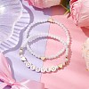 2Pcs 2 Styles Frosted Faceted Glass Beaded Stretch Bracelet Sets BJEW-JB10452-01-2