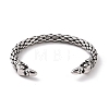 304 Stainless Steel Bird Open Cuff Bangle for Men Women BJEW-M230-08AS-1