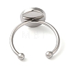 Non-Tarnish 304 Stainless Steel Open Cuff Ring Components X-STAS-I306-05C-P-4