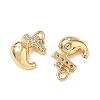 High Polished Ocean Brass Micro Pave Clear Cubic Zirconia Pendants CU-CBAF3CF-02L-01-2