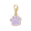 Alloy Enamel Dog Paw Print Pendant Decorations X-HJEW-JM03746-4