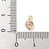 Flat Round Brass Micro Pave Cubic Zirconia Charms KK-Z072-02KCG-06-3