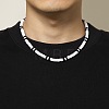 Bohemian Black and White Polymer Clay Heishi Beaded Necklaces for Men DR8717-6