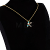 Golden Brass Micro Pave Cubic Zirconia Initial Pendants Necklaces NJEW-S069-JN002-K-2