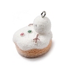Christmas Flocky Opaque Resin Pendants RESI-F062-04D-2