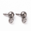 304 Stainless Steel Ball Stud Earring Post STAS-Z035-01A-P-2