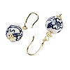 Round Porcelain Dangle Earrings EJEW-G398-10-2