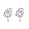 Brass & Clear Cubic Zirconia Pendants KK-G558-04P-1