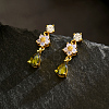 Brass Teardrop Dangle Stud Earrings LS-SW0277-1