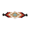 Glass MIYUKI Delica Beads Braided Connector Charms PALLOY-MZ01412-01-1