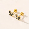 Butterfly Stainless Steel Enamel Stud Earrings XO5160-1-1