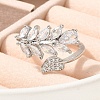 Rack Plating Brass Cubic Zirconia Cuff Finger Rings for Women RJEW-C115-04P-2