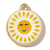 Printed Brass with Enamel Pendants KK-OY001-52G-1