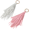 2Pcs 2 Colors PU Leather Tassel Pendan Keychains FIND-CL0001-88B-1