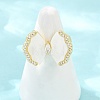 Brass Micro Pave Cubic Zirconia Cuff Open Rings KK-CBAD104-03G-2