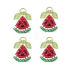 Glass Seed Beaded Triangle Watermelon Pendants PALLOY-MZ01017-1