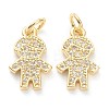 Brass Micro Pave Clear Cubic Zirconia Pendants ZIRC-J041-15-1