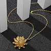 304 Stainless Steel Sunflower Pendant Cable Chain Necklaces for Women NJEW-R011-02G-1