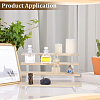4 Layers Clear Acrylic with Wooden Tiered Bracelet Organizer Display Stands for Bangles BDIS-WH0011-08-5