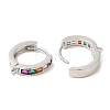 Rack Plating Brass Pave Colorful Cubic Zirconia Hoop Earrings Findings KK-Q781-06P-2