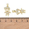 Brass Micro Pave Clear Cubic Zirconia Pendants CU-CBA9AFC-01G-11-3
