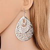 Bohemian Style Hollow Teardrop Alloy Dangle Earrings FS-WG1E410-02-2
