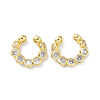Clear Cubic Zirconia Diamond Wrap Cuff Earrings EJEW-H135-04G-1