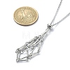 3Pcs 3 Style Brass Bar Link Chains Macrame Pouch Empty Stone Holder for Pendant Necklaces Making NJEW-JN04467-4