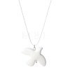 Porcelain White Peace Pigeon Pendant Waxed Cord Necklaces FS-WG0A779-02-2