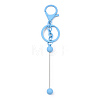 Spray Painted Alloy Bar Beadable Keychain for Jewelry Making DIY Crafts KEYC-A011-02K-1