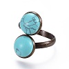 Synthetic Turquoise Cuff Rings RJEW-JR00244-05-2