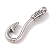 Non-Tarnish 304 Stainless Steel Hook Clasps STAS-C109-07P-2